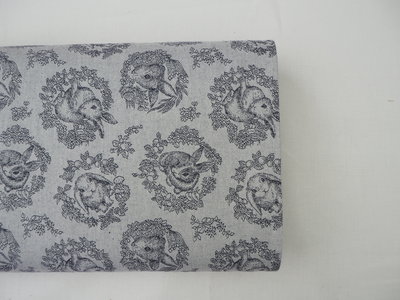 Konijnen blauw zachte canvas