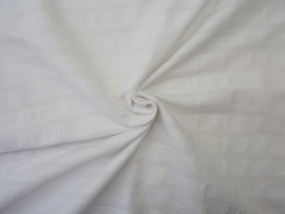 Wit met broderie streep - editex