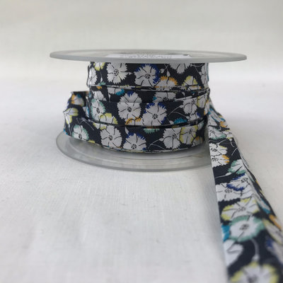 Biais bloem blauw zwart