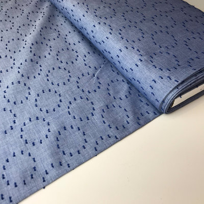 blauw met rondjes - plumetis