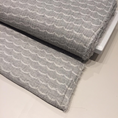 white waves on grey - triple gauze