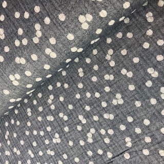 white dots on dark grey blue - triple gauze