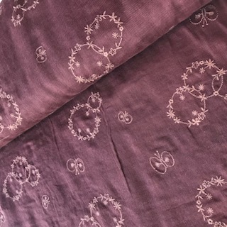 bordeaux with embroidery -double gauze
