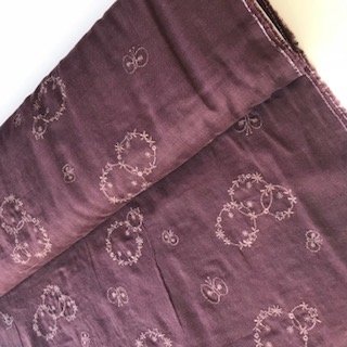 bordeaux with embroidery -double gauze