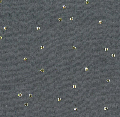 grijs gouden stipjes - double gauze