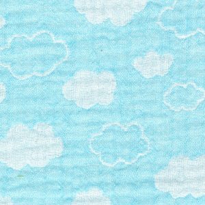 little clouds on blue - triple gauze