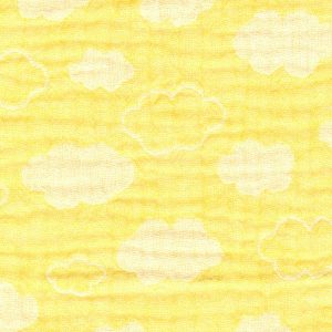 clouds on bright yellow - triple gauze