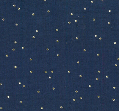 Indigo gouden stipjes - double gauze