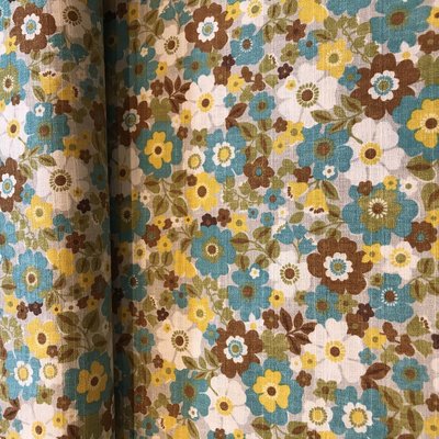 flower turquoise - cotton
