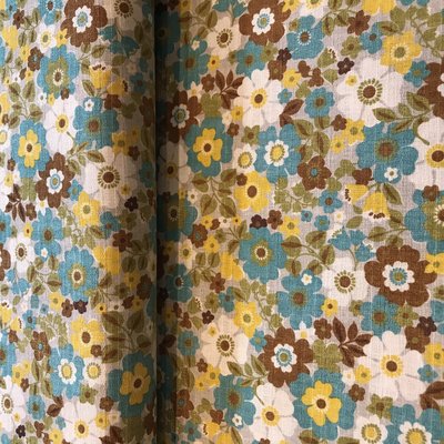 flower turquoise - cotton