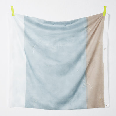 temps salmon & blue - cotton satin