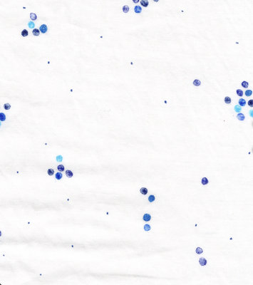 colourful pocho bijoux blue on white - double gauze