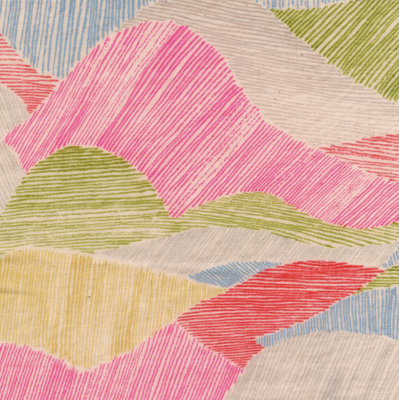 Mountain views pink and yellow - double gauze