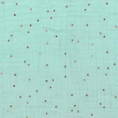 mint gouden stipjes - double gauze
