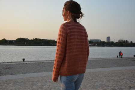 Breipakketje trui met strepen SM en merino