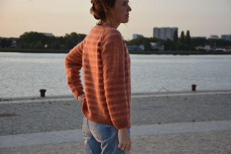 Breipakketje trui met strepen SM en merino