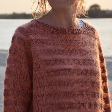 Breipakketje trui met strepen SM en merino
