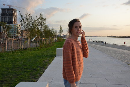 Breipakketje trui met strepen SM en merino