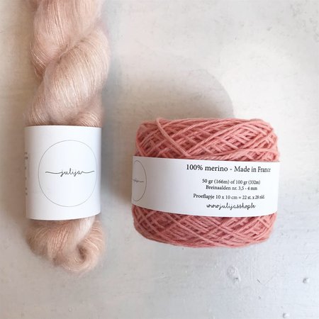 Breipakketje trui met strepen SM en merino