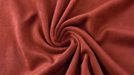 jersey washed cotton cord small rib brick - nicky velours, corduroy