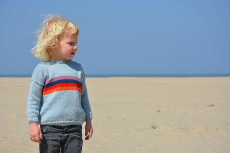 Breipakketje truitje streepjes blauw
