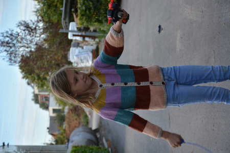 Breipakketje cardigan met strepen