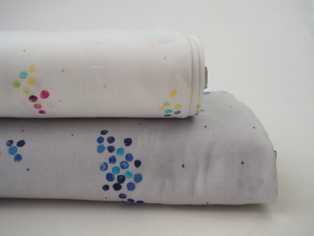 colourful pocho bijoux on white - double gauze