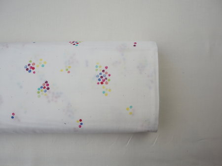 colourful pocho bijoux on white - double gauze