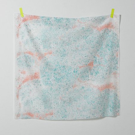 birds eye pink/turq. - double gauze