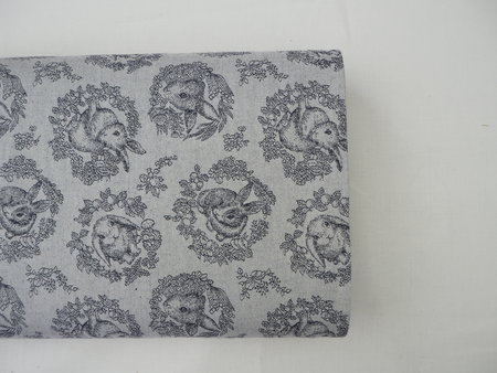 Konijnen blauw zachte canvas