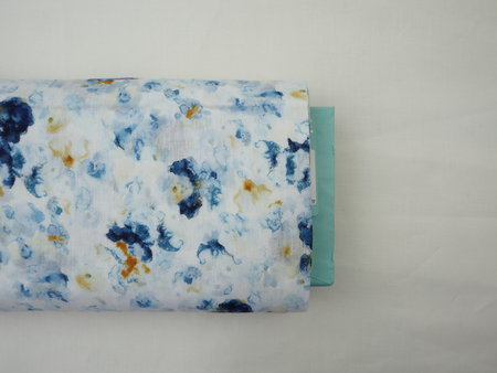 aquarelle blauw katoen