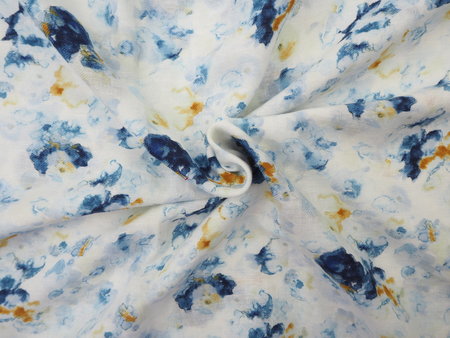 aquarelle blauw katoen