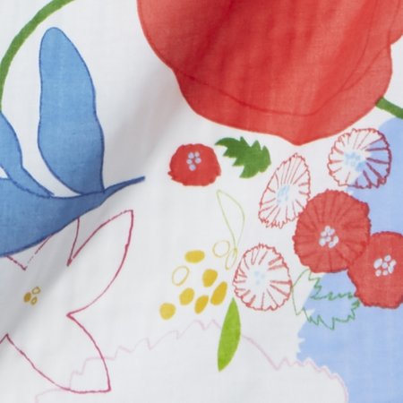 Waltz A red flower on white - double gauze