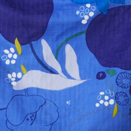 Waltz C Navy flower on blue