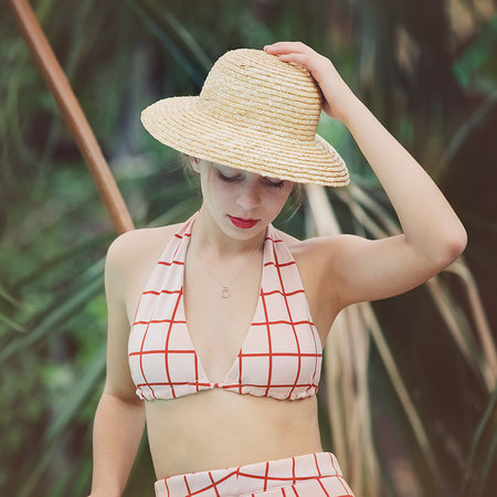 lycra Grid - eveningpink