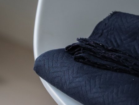 organic chevron quilt dark navy - sweater