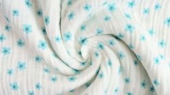 kleine bloemetjes wit - double gauze