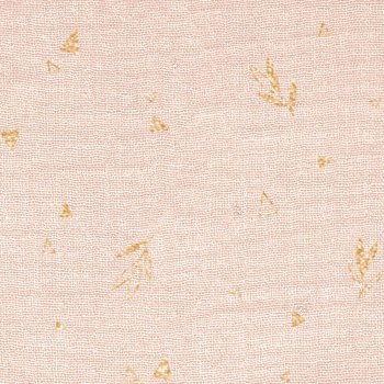 gouden bloemetjes op roos- double gauze