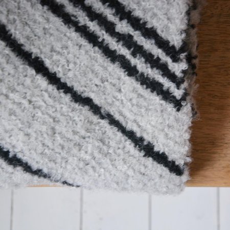 Breipakket bouclé sjaal grijs/zwart