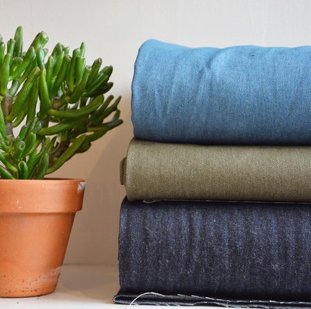 kaki groen jeans - dikkere jeansstof