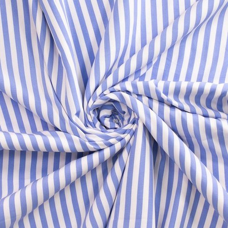 wit/blauw strepen - viscose
