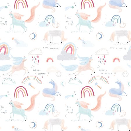 unicorn is in the air poplin - katoen