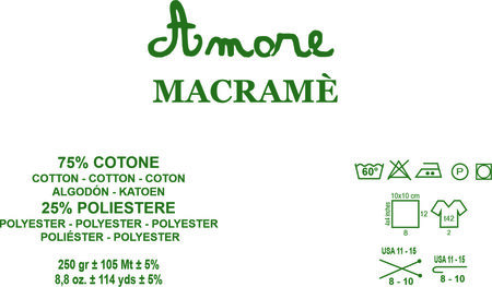 Borgo de pazzi Amore Cotton Macramé licht grijs