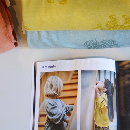 jacquard tijger geel - french terry