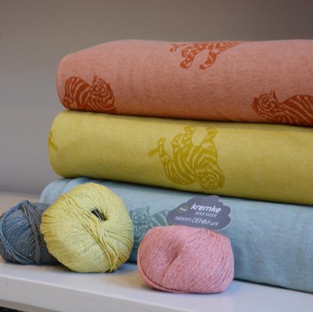 jacquard tijger groen/blauw - french terry