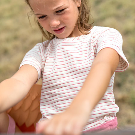 stripes hazelnut - slub jersey