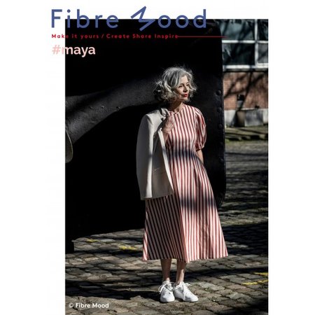 rood/wit strepen voor de maya jurk - katoen