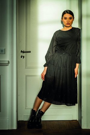broderie zwart voor Marion jurk - katoen