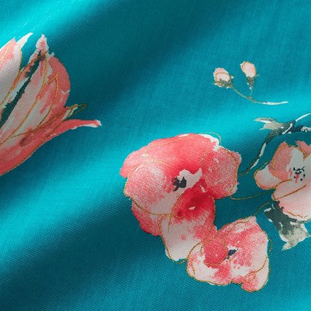 new morning blue - cotton satin