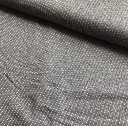 gebreide tricotstof met lurex streepje (zilver)